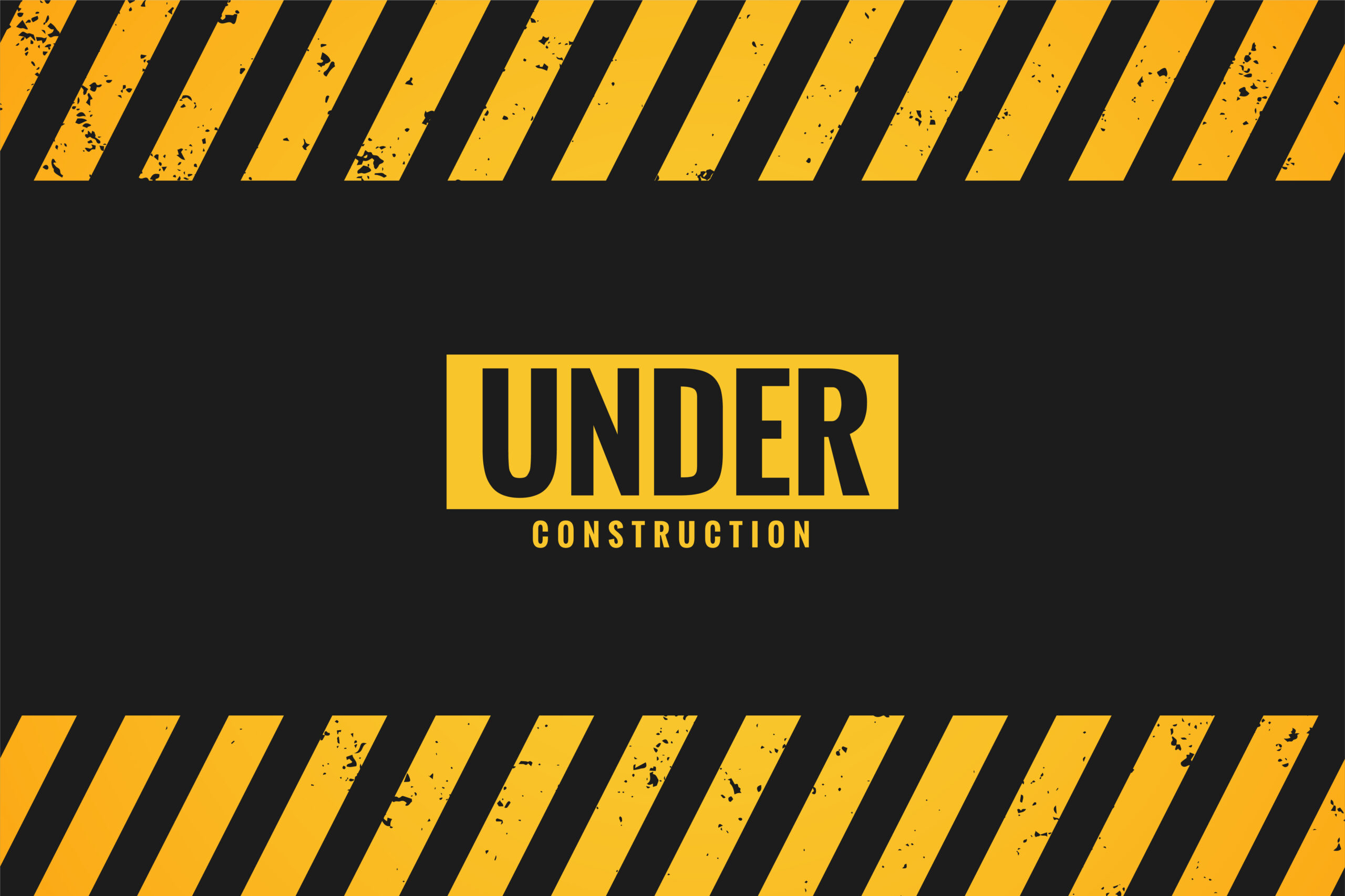 under construction background with black and yellow stripes